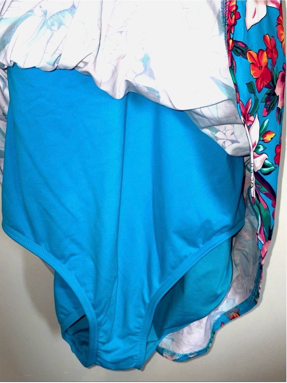 Lands’ End Floral Swim Dress One Piece Swimsuit Size 10-12 Tummy Control - Picture 8 of 15